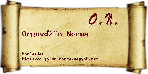 Orgován Norma névjegykártya